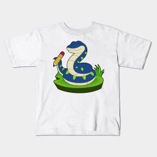 Snake Pupil Pencil School Kids T-Shirt